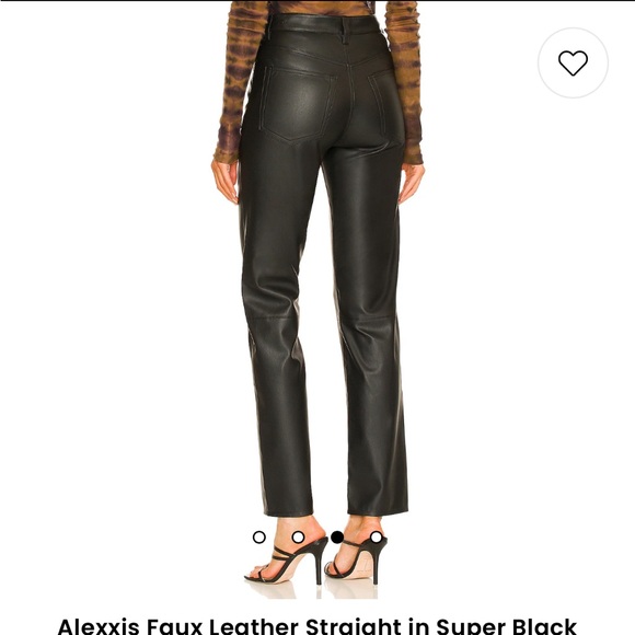 AG Adriano Goldschmied Alexxis Faux Leather Jean Size 24 Super Black Revolve - Picture 3 of 16